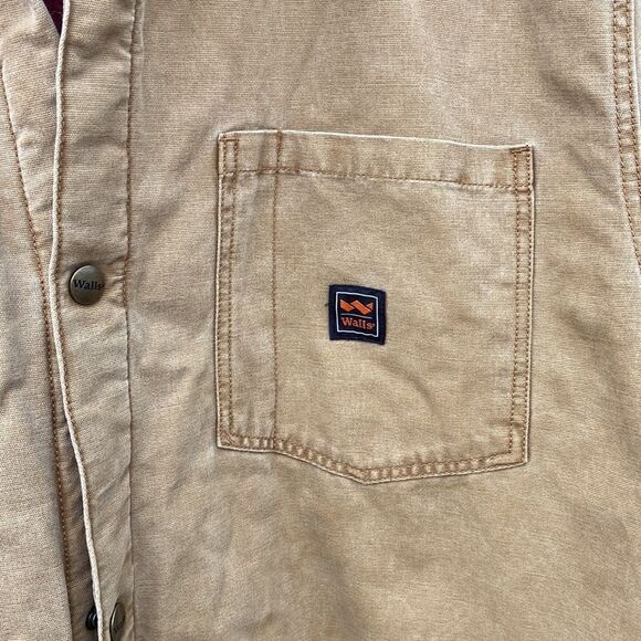 Vintage Walls Brown Duck Canvas Fleece Lined Jacket Red Plaid Insulated 3X Men’s - Picture 3 of 12